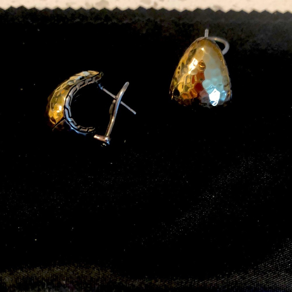 John Hardy Hammered Dome Gold-Tone Hoop Earrings